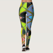 Leggings Dessin Mandala Green Blue et Orange (Dos)