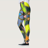 Leggings Dessin Mandala Green Blue et Orange (Gauche)