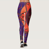 Leggings Dessin Mandala Purple et Orange (Dos)