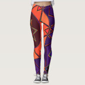 Leggings Dessin Mandala Purple et Orange (Devant)