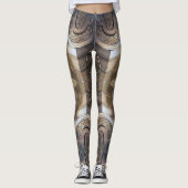 Leggings dessin métallique abstrait d'armure (Devant)