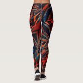 Leggings Dessin orange des carrés alignés sur une base tord (Dos)