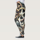 Leggings Dessin pastel de Cogs Gears Steampunk (Gauche)