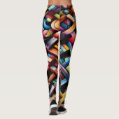 Leggings Dessin pastel Dimensional géométrique Abstrait (Dos)