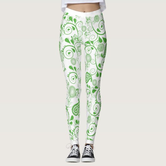 Leggings Dessin Vert (Devant)