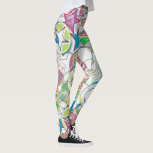 Leggings Dessiné à la main par EDDArt - Étoiles et cœurs 1