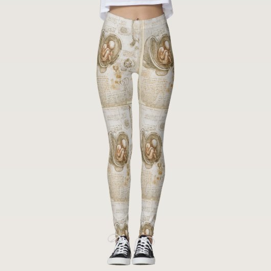 Leggings Dessins de foetus de da Vinci (Devant)