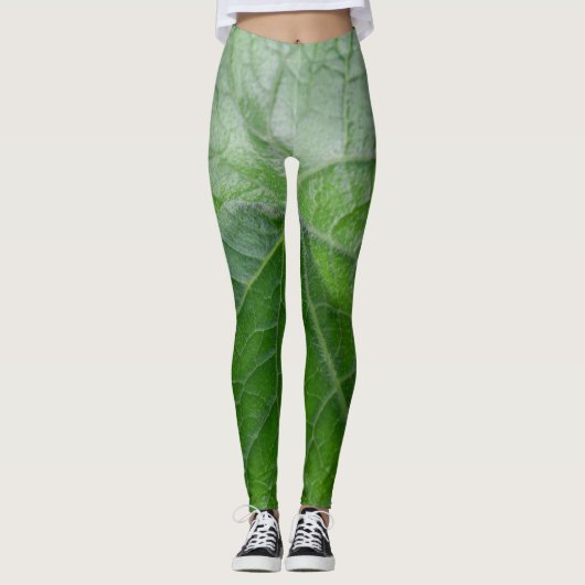 Leggings Détails de la feuille verte (Devant)