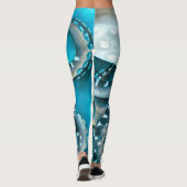 Leggings Détails de l'aquarelle bleu octopus (Dos)