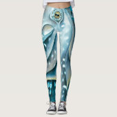 Leggings Détails de l'aquarelle bleu octopus (Devant)