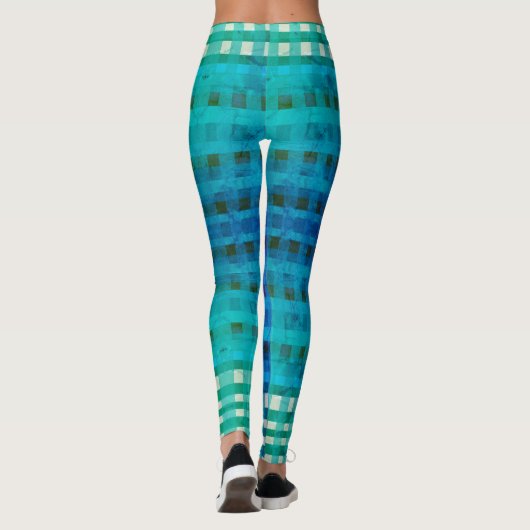 Leggings d'été Motif bleu En vichy (Dos)