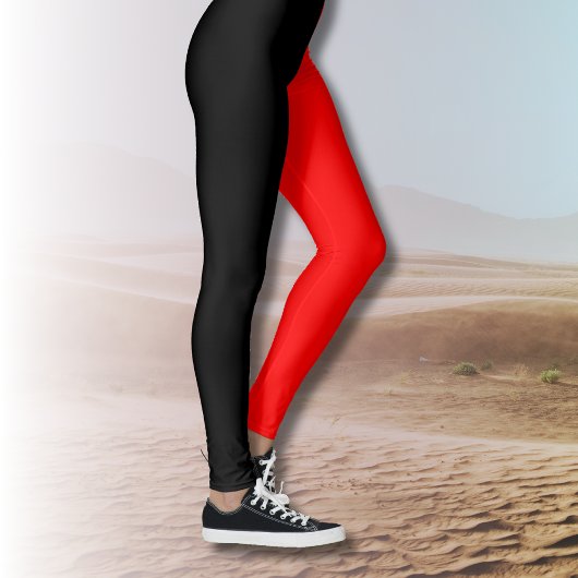 Leggings Deux couleurs tendance | Noir et rouge