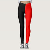 Leggings Deux couleurs tendance | Noir et rouge (Devant)