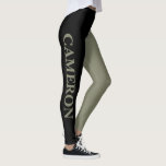 Leggings Deux couleurs tendance | Nom | Gris noir et chaud<br><div class="desc">Deux couleurs tendance | Nom personnalisé | Légendes grises noires et chaudes</div>