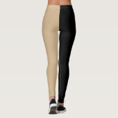 Leggings Deux couleurs tendance | Nom | Noir et Tan (Dos)
