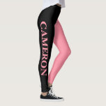 Leggings Deux couleurs tendance | Nom | Rose noir et Saumon<br><div class="desc">Deux couleurs tendance | Nom personnalisé | Légendes roses noires et Saumons</div>