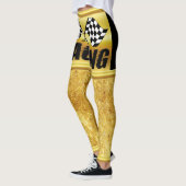 Leggings Deux drapeaux de course à damiers pour la victoire (Gauche)