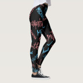 Leggings Deux noms couples motif monogramme bleu rose clair (Droite)