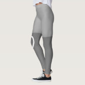 Leggings Deux tons gris avec des jambes de coeur (Gauche)