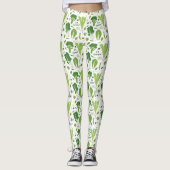 Leggings Devenez écolo ! Vert feuillu ! Légume heureux de (Devant)