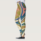 Leggings Déversement - Bleu, Vert olive, Rose et Crème (Gauche)
