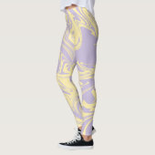 Leggings Déversement - Pastel Jaune et Violet (Gauche)