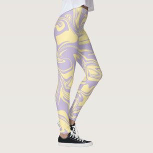 Leggings Déversement - Pastel Jaune et Violet
