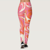 Leggings Déversement - rose, orange et crème (Dos)