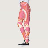 Leggings Déversement - rose, orange et crème (Gauche)