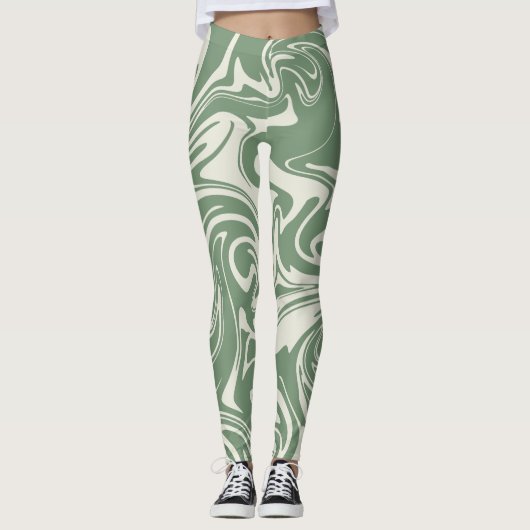 Leggings Déversement - Vert (Devant)