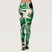Leggings Déversement - vert, crème et noir (Dos)