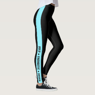 Leggings Devise de gym personnalisée Rayure bleu électrique