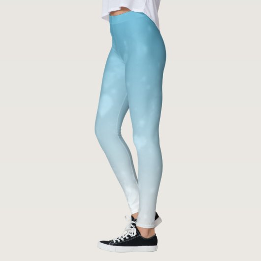 Leggings Dewdrop Elegance : Design de mode d'art blanc (Gauche)