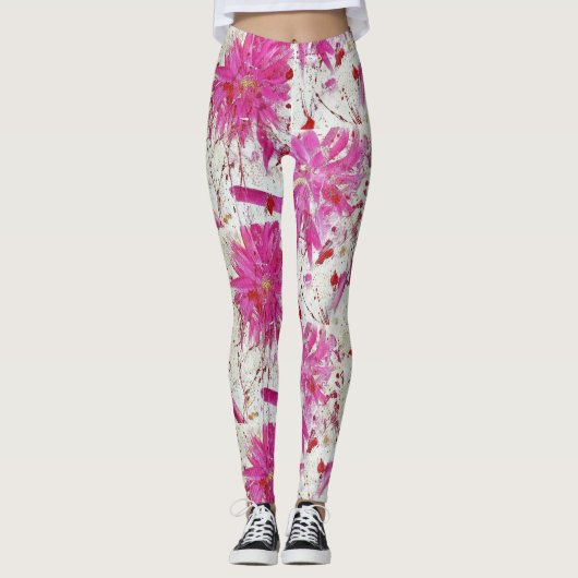 Leggings d'explosion de fleur (Devant)