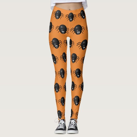 Leggings d'Halloween des araignées noires (Devant)