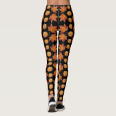 Leggings d'Halloween noir avec Citrouille et Feuil (Dos)