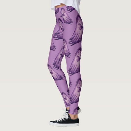 Leggings d'Halloween violet - Ghosts Goblins Motif (Gauche)