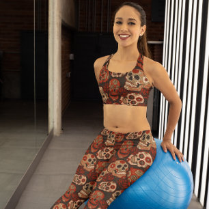 Leggings Dia de los Muertos Jour des Morts Sombre