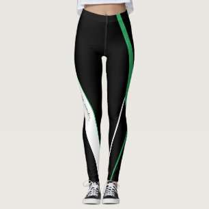 Leggings Diagonal Grilles Monogramme Noir et Blanc
