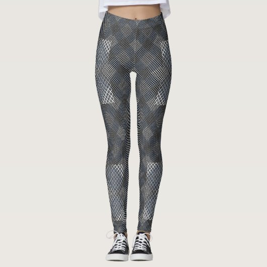 Leggings Diagonale 2tones du motif Checker.bx4x4 BLK BG (Devant)