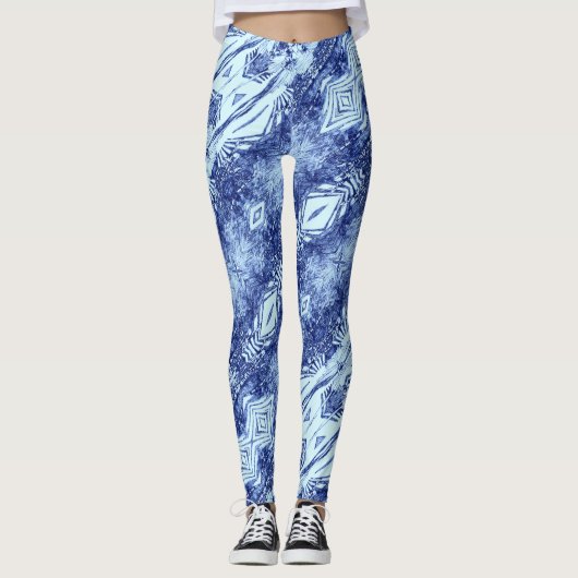 Leggings Diagonale bleue (Devant)