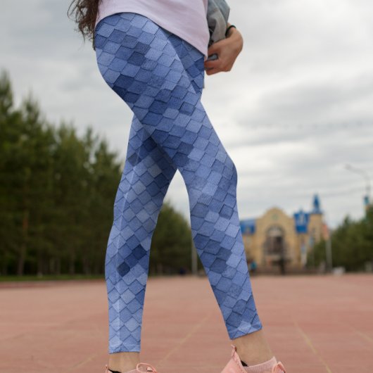 Leggings Diagonale bleue colorée