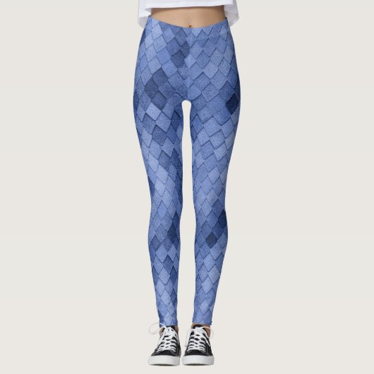 Leggings Diagonale bleue colorée (Devant)