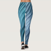 Leggings Diagonale bleue feuille (Dos)