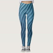 Leggings Diagonale bleue feuille (Devant)