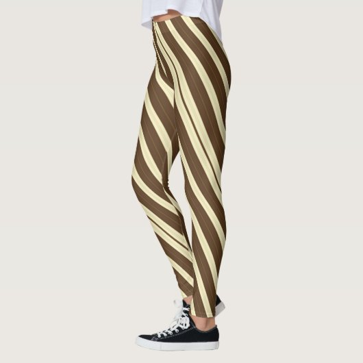 Leggings Diagonale Brown et crème (Gauche)