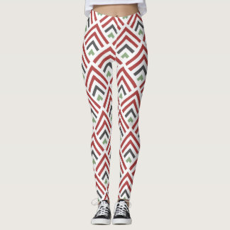 Leggings Diagonale classique géométrique zigzag bordeaux bl