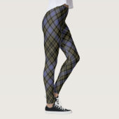 Leggings Diagonale noire olive de plaid de tartan de mûre (Droite)