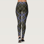Leggings Diagonale noire olive de plaid de tartan de mûre (Dos)