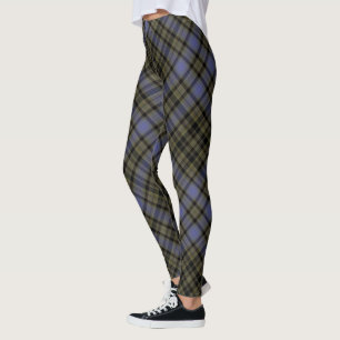 Leggings Diagonale noire olive de plaid de tartan de mûre